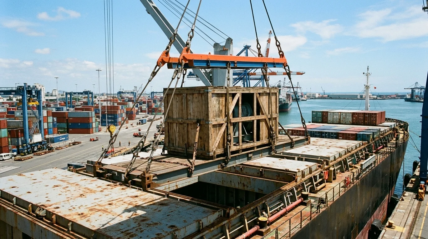Under FOB (Free on Board), which applies to ocean freight, the seller is responsible for costs until the goods are loaded on to a vessel at the named UK port, after which the buyer bears onward costs and risks.