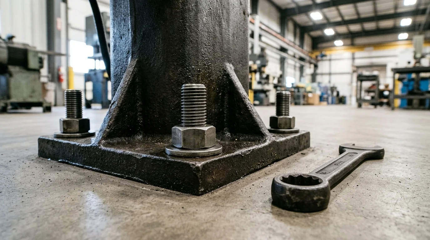 Under OSHA standard 1910.212(b), machines designed for a fixed location shall be securely anchored to prevent walking or moving.